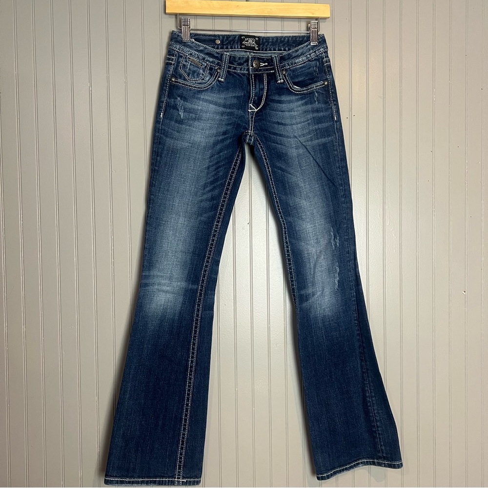 Express Boot Cut Jeans with Vintage Wash